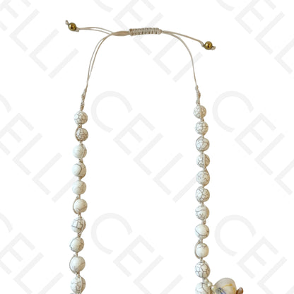 Colar de aço - ajustable de piedra natural y búzios