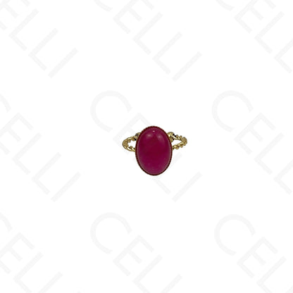 Adjustable Steel Ring - Round Rhinestones