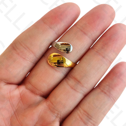 Adjustable Steel Ring - Bicolor Drop