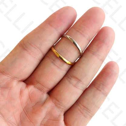 Anel de Aço Ajustável - Bicolor duplo