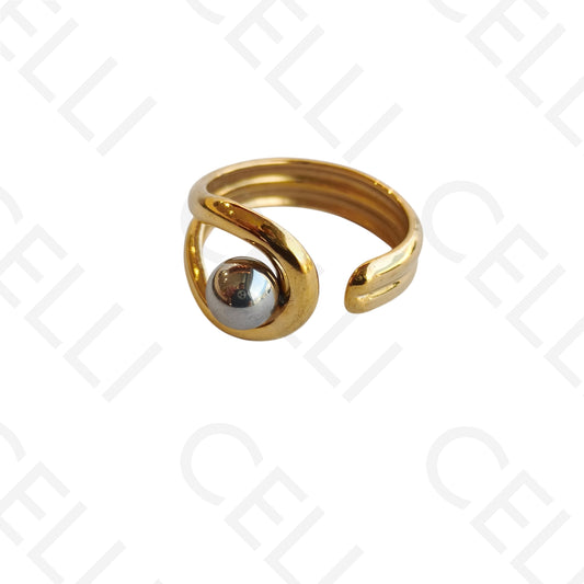 Adjustable Steel Ring - Bicolor