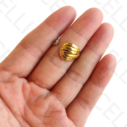 Anel de Aço Ajustável - Bicolor concha