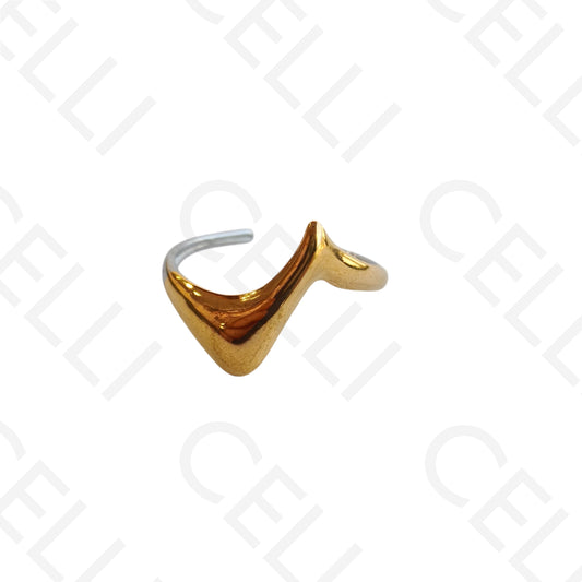Adjustable Steel Ring - Bicolor Wavy