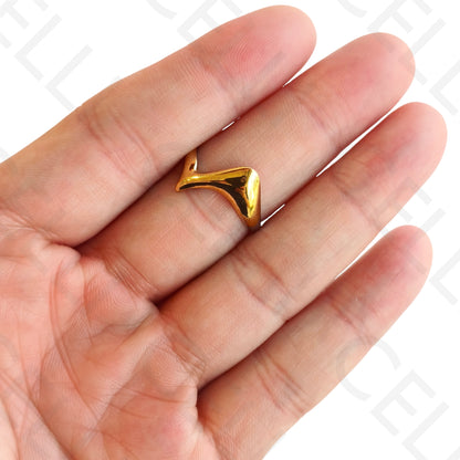 Anel de Aço Ajustável - Bicolor ondulado