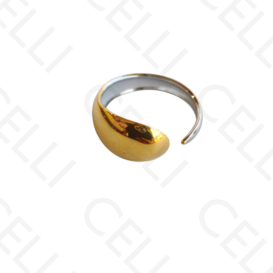 Adjustable Steel Ring - Bicolor Drop