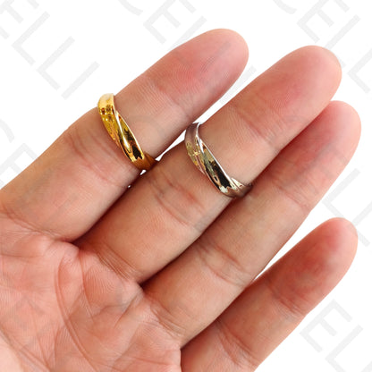 可调节钢戒 - 扭纹