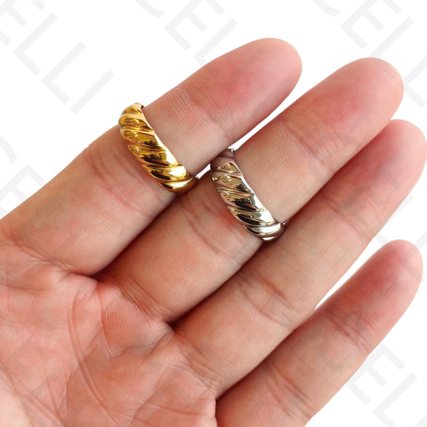 可调节钢制戒指 - 牛角面包