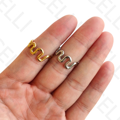 Anel de Aço Ajustável - ondulado