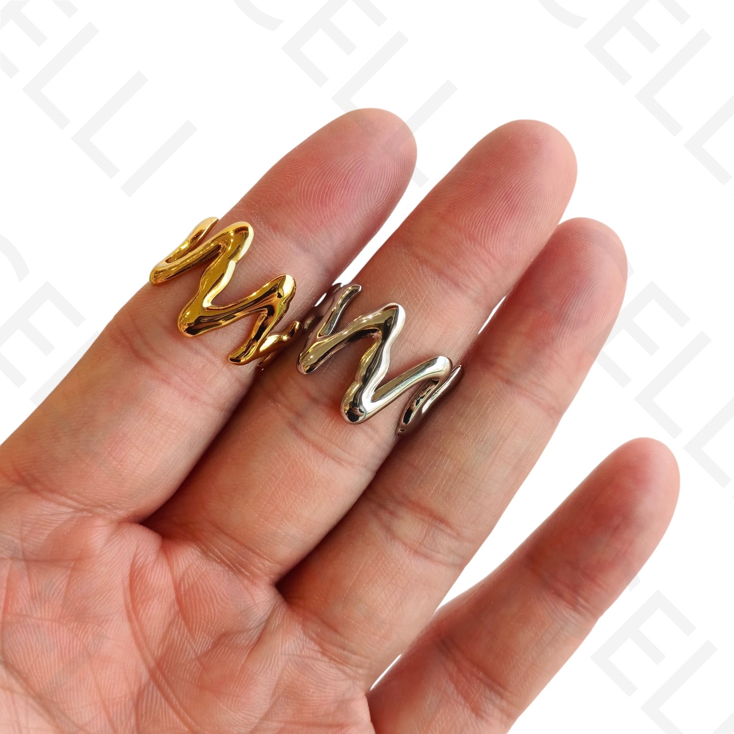 Anel de Aço Ajustável - zig-zag