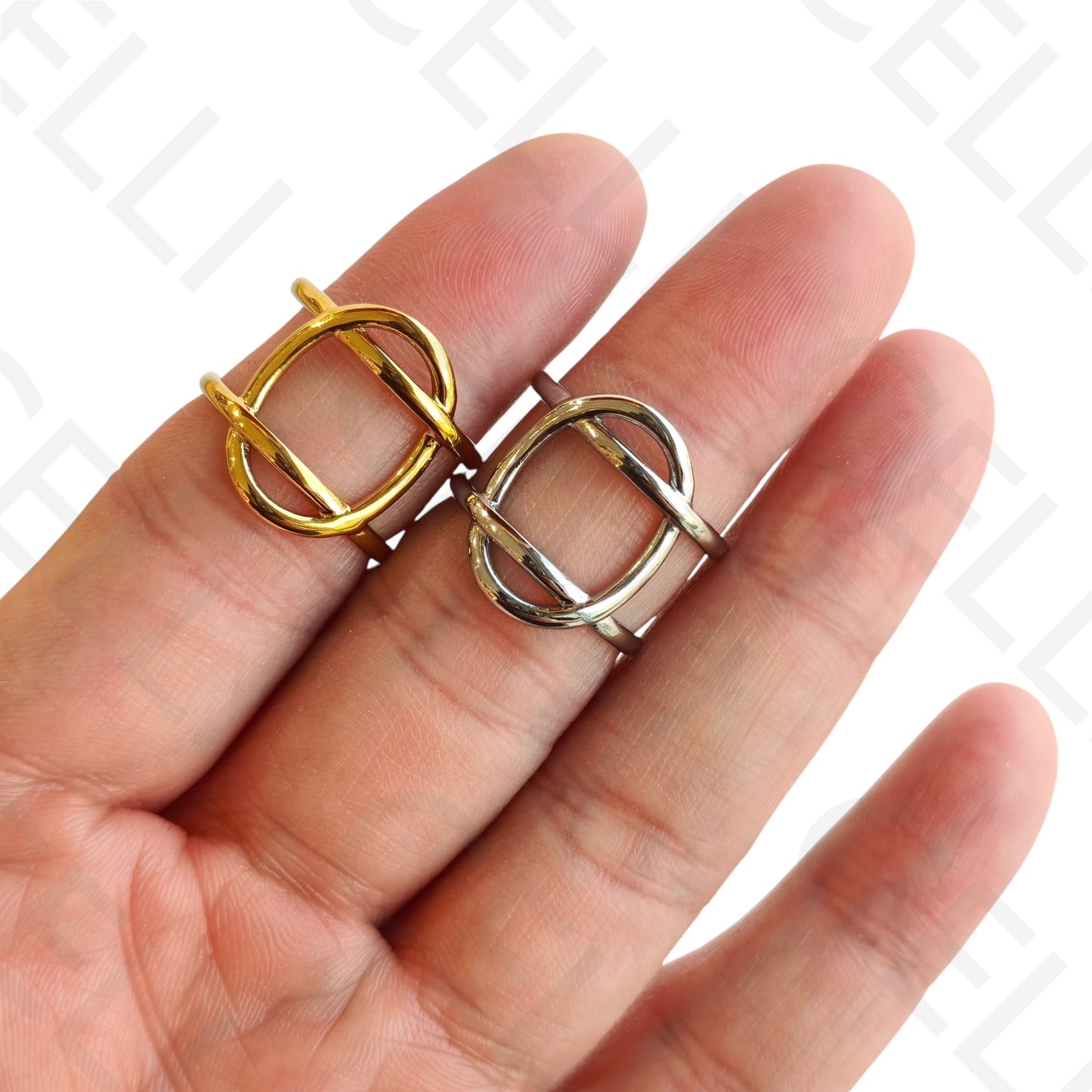 Anel de Aço Ajustável - oval