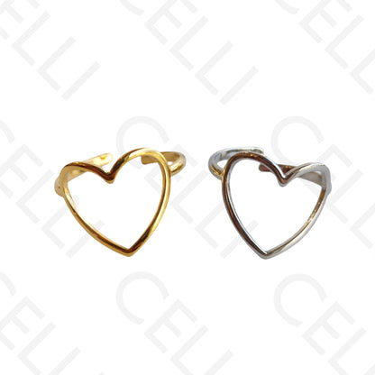 Anel de Aço Ajustável - coração