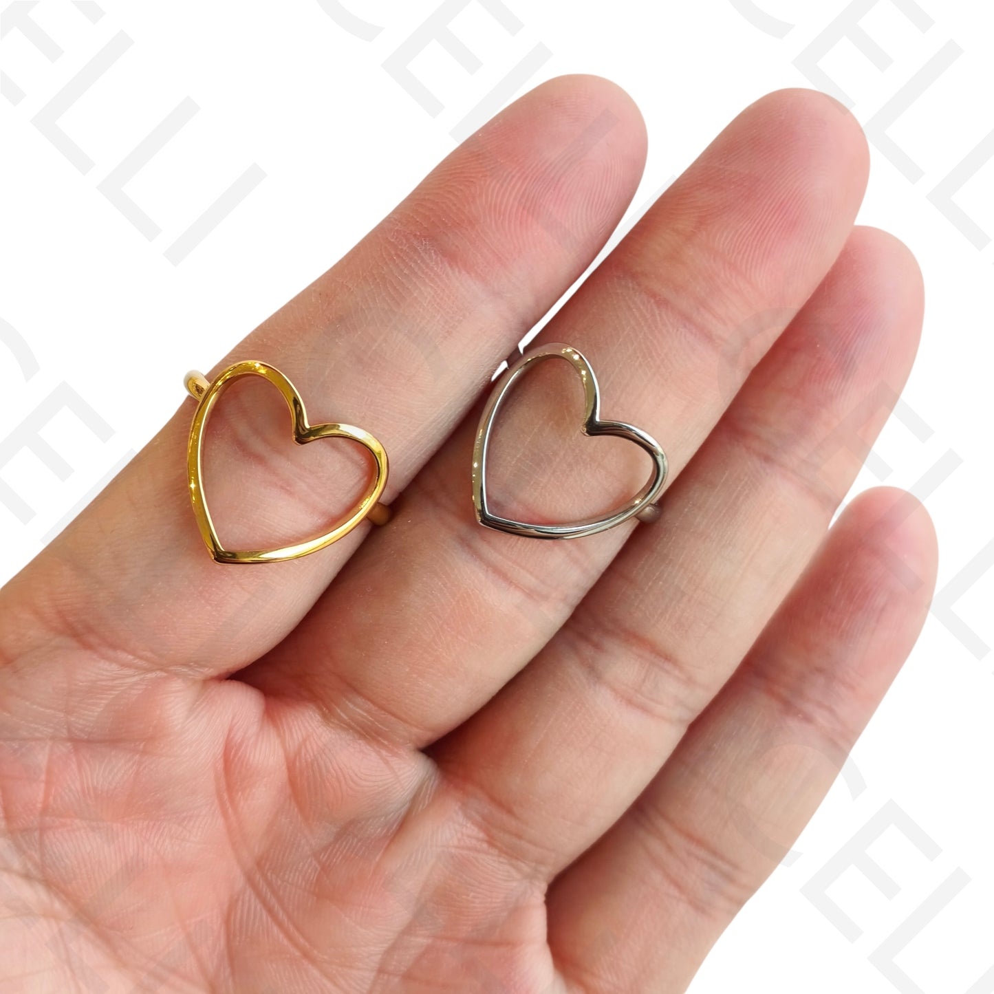 Anel de Aço Ajustável - coração