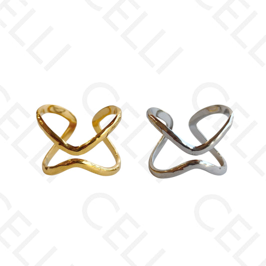 Anel de Aço Ajustável - martelado