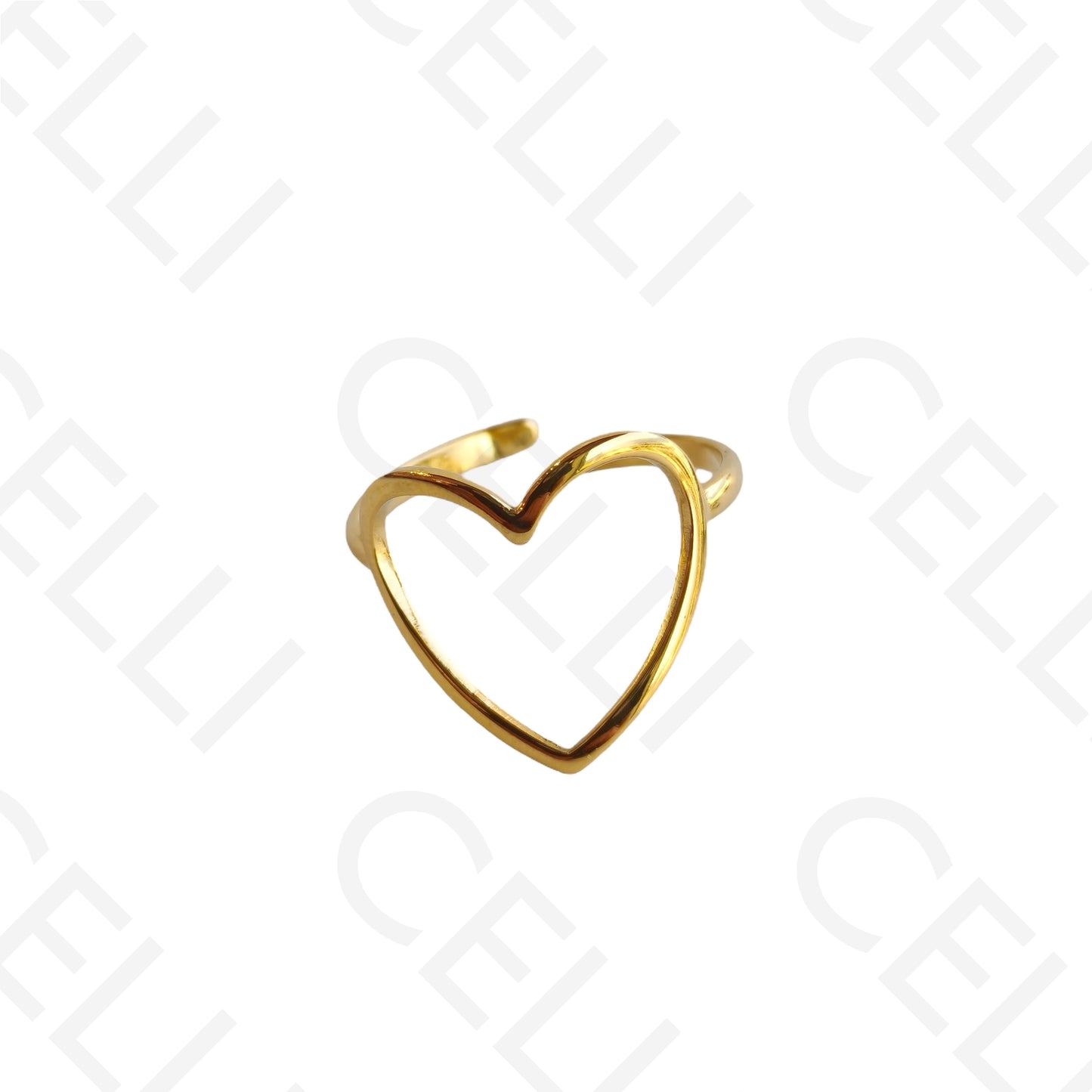 Anel de Aço Ajustável - coração