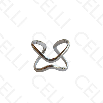 Anel de Aço Ajustável - martelado