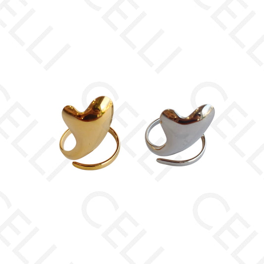 Anel de Aço Ajustável - coração