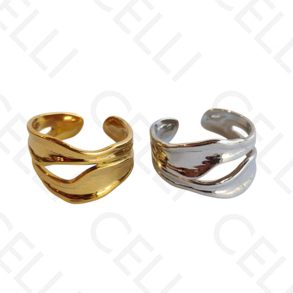 Anel de Aço Ajustável - duplo martelado