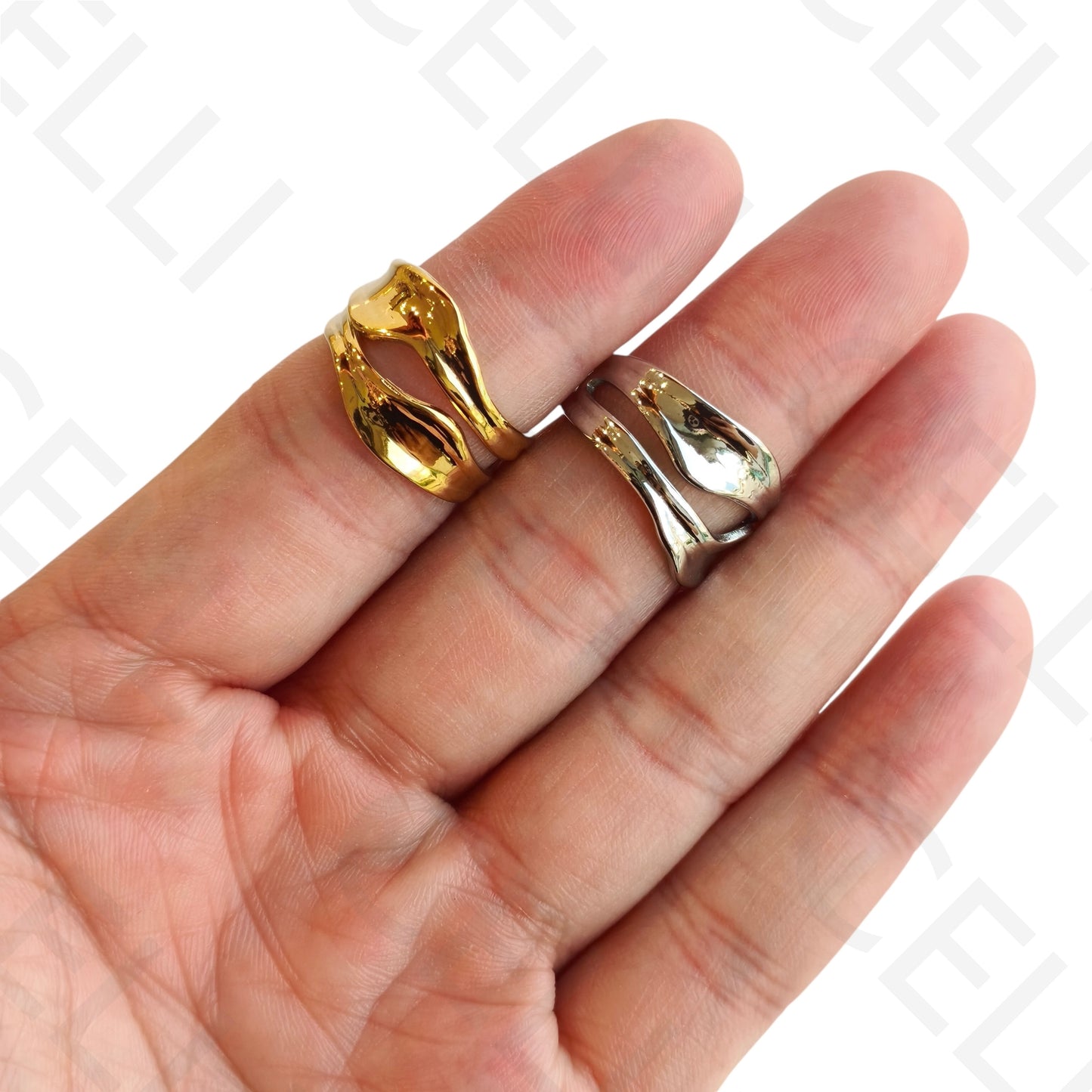 Anel de Aço Ajustável - duplo martelado