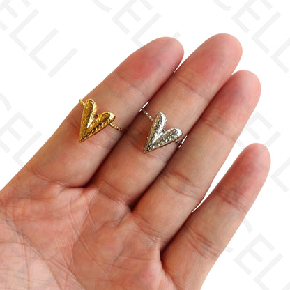 Anel de Aço Ajustável - coração