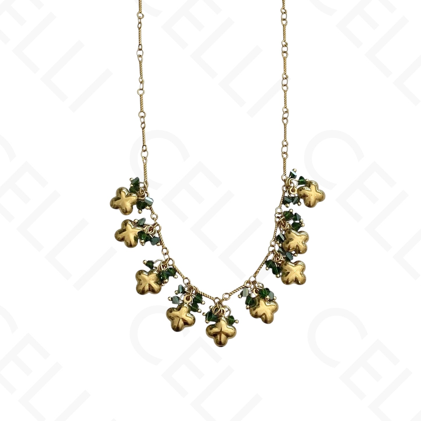 Steel necklace - colored stones, heart