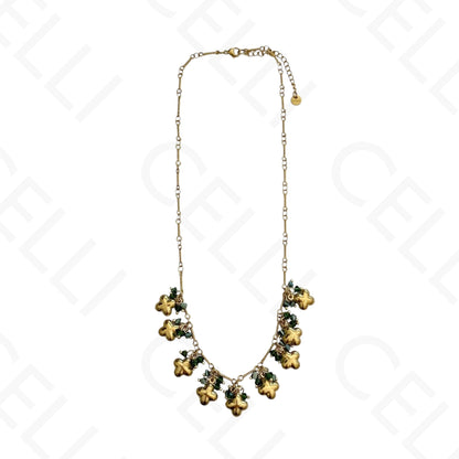 Steel necklace - colored stones, heart