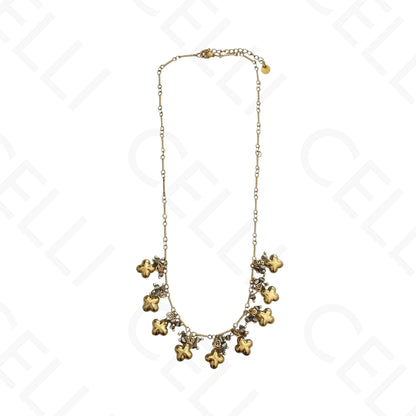 Steel necklace - colored stones, heart