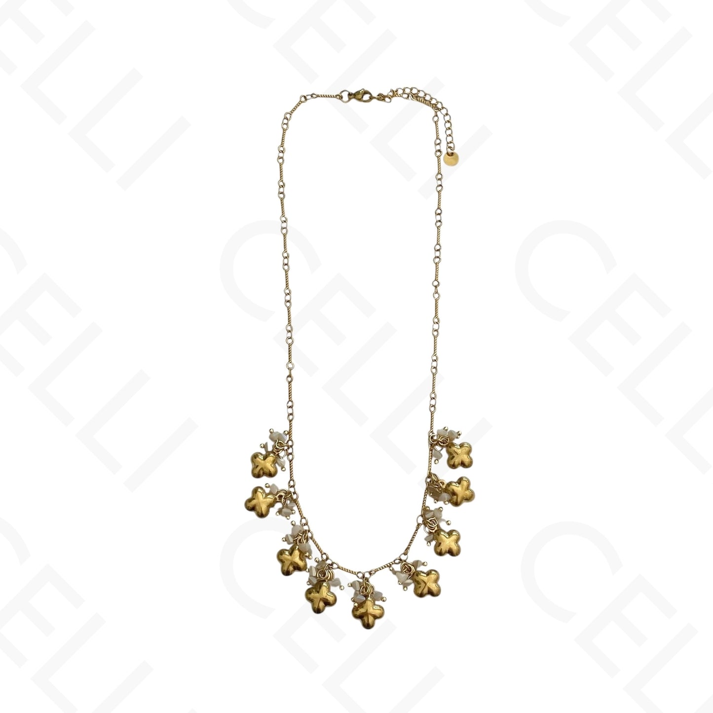 Steel necklace - colored stones, heart