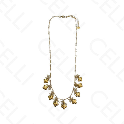 Steel necklace - colored stones, heart