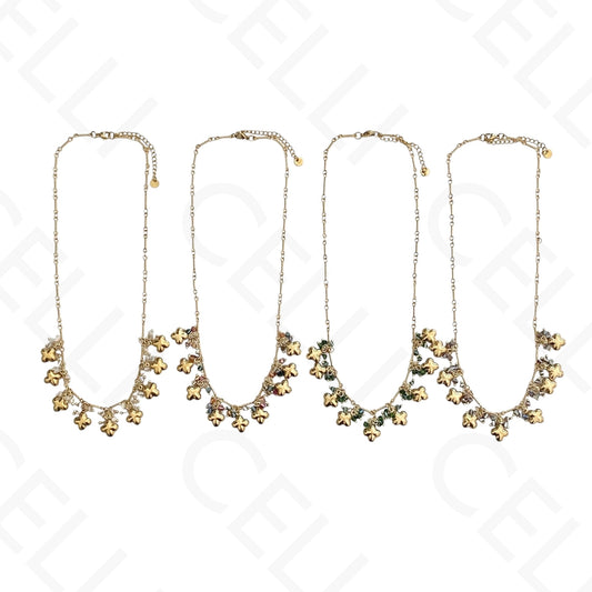 Collar de acero - piedras de colores, corazón