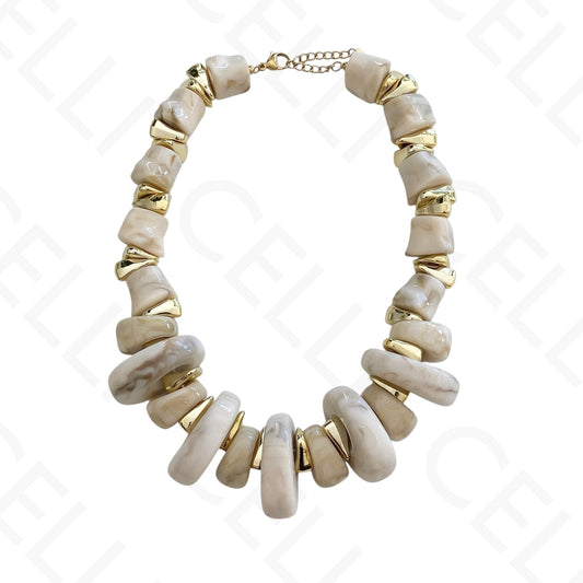 Collar de acero - piedras de colores, corazón