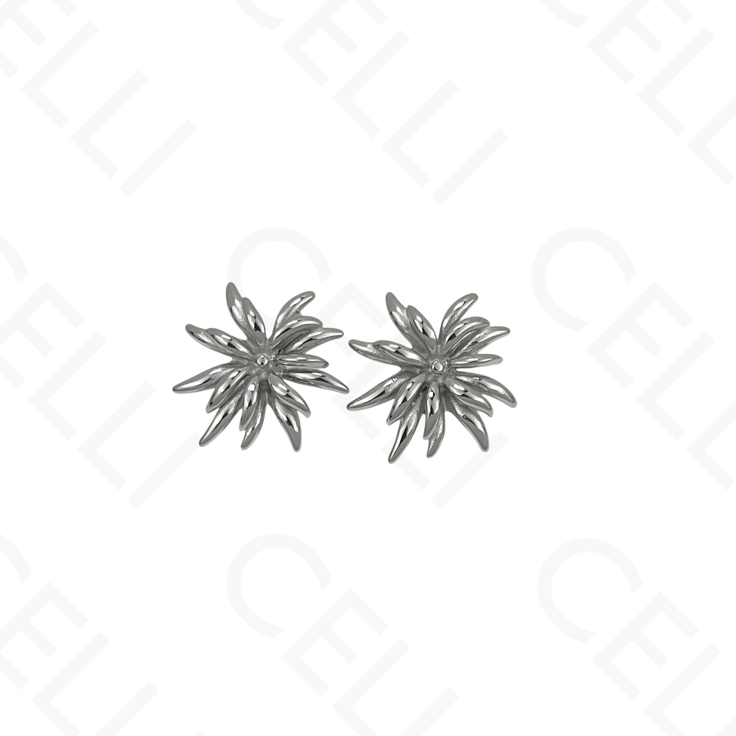 钢制耳环 - 花朵