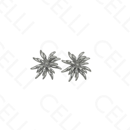 钢制耳环 - 花朵