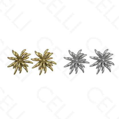 钢制耳环 - 花朵