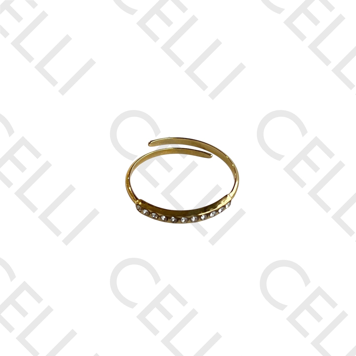 Steel Ring - colorful brilliants in line