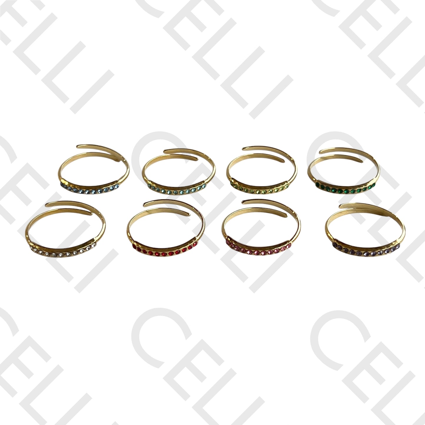 Steel Ring - colorful brilliants in line