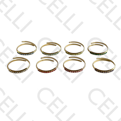 Steel Ring - colorful brilliants in line