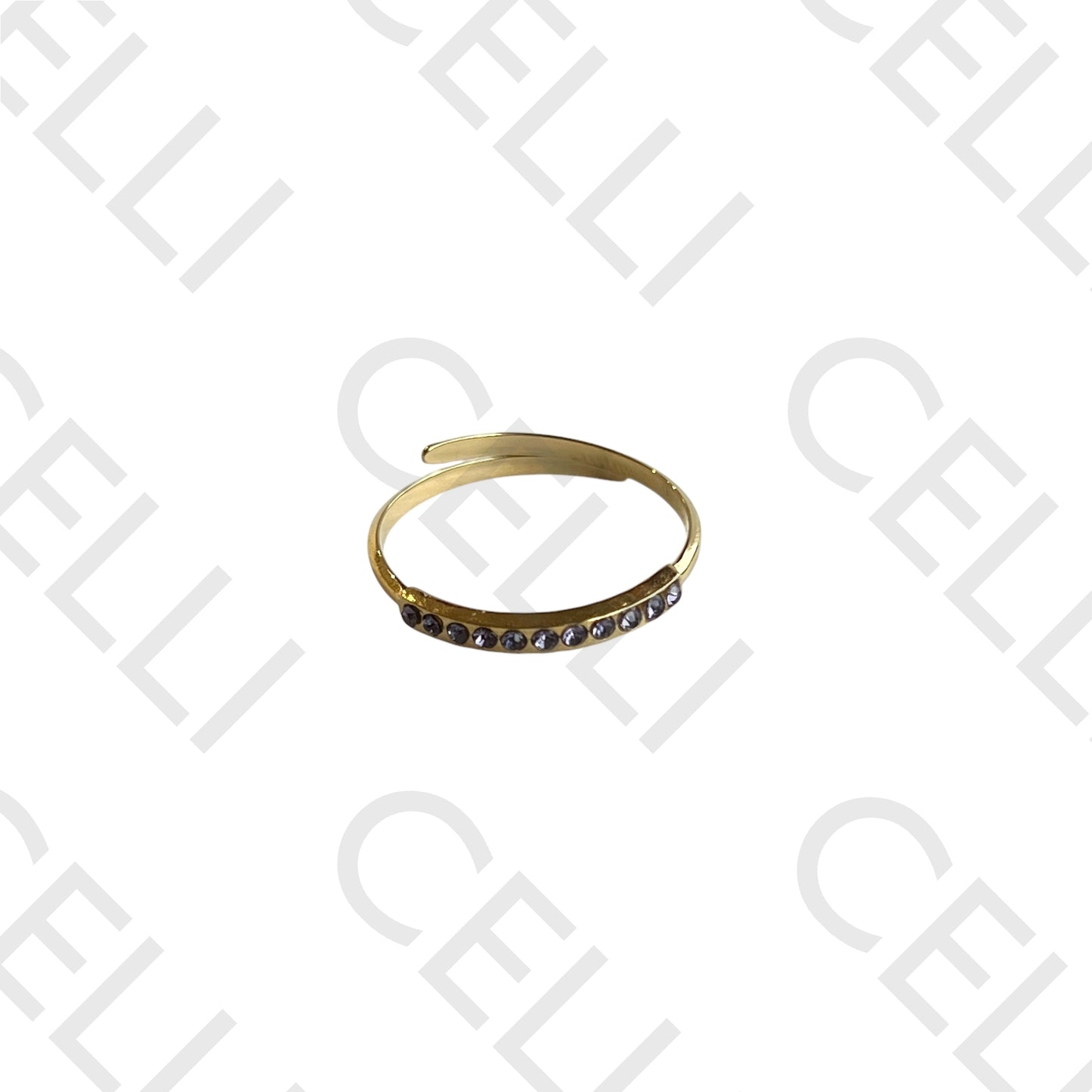 Steel Ring - colorful brilliants in line