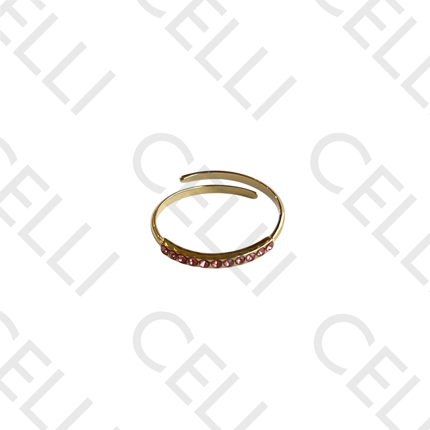 Steel Ring - colorful brilliants in line