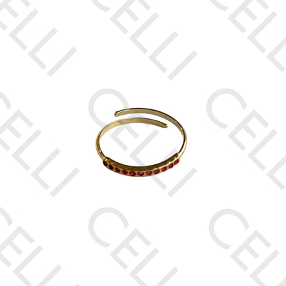 Steel Ring - colorful brilliants in line