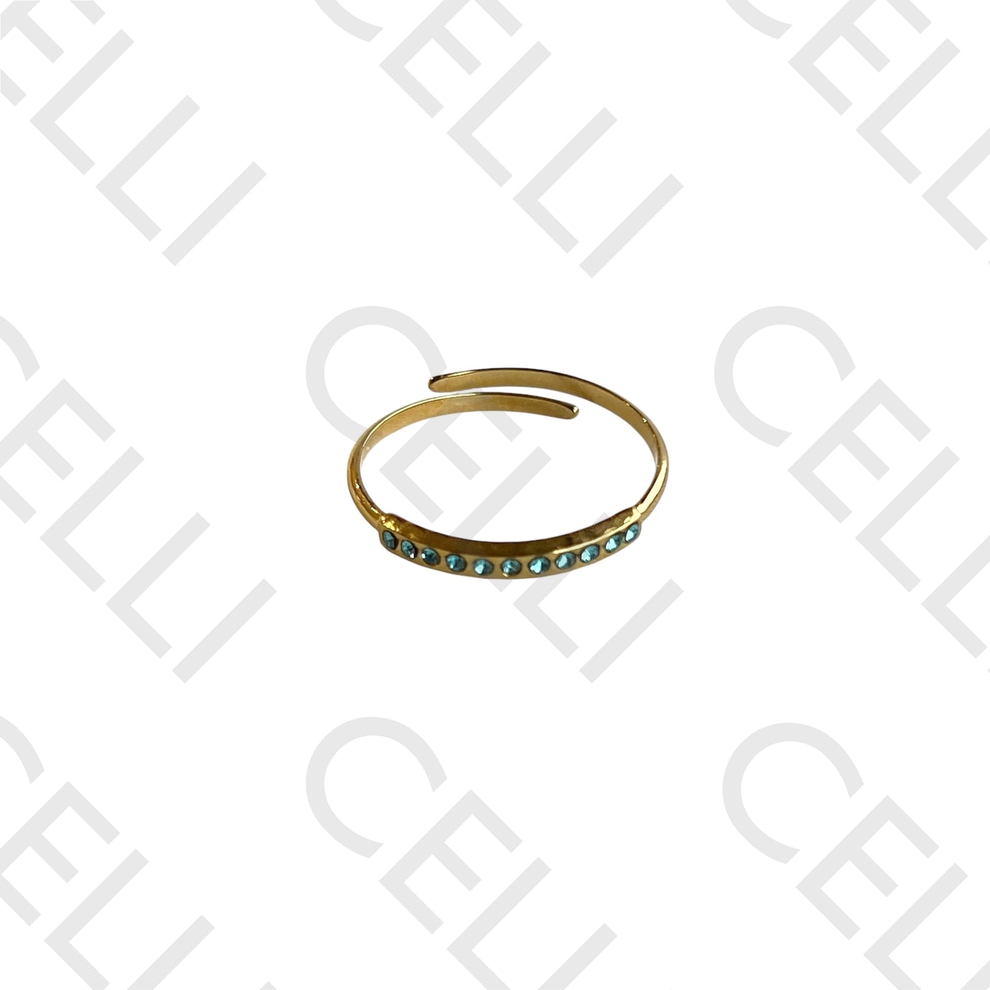 Steel Ring - colorful brilliants in line