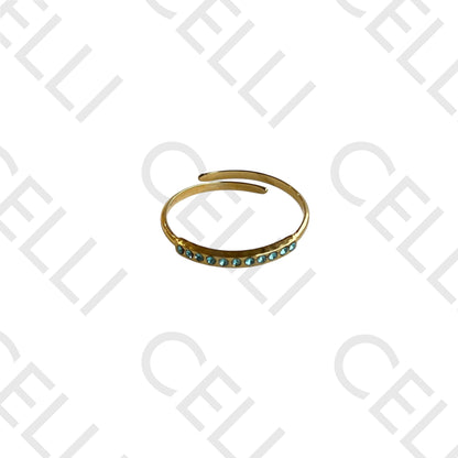 Steel Ring - colorful brilliants in line