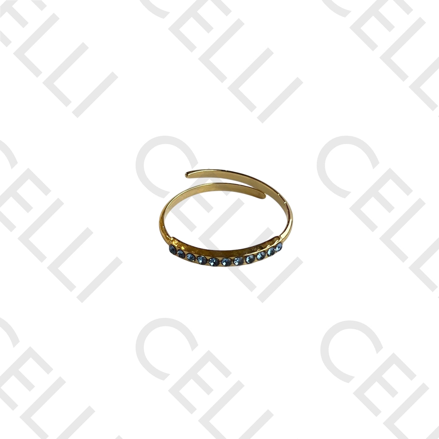 Steel Ring - colorful brilliants in line