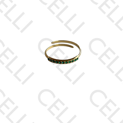Steel Ring - colorful brilliants in line