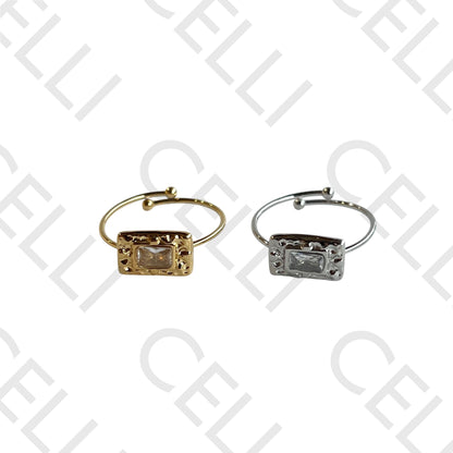 Steel Ring - Rectangular with Brilliant Finish