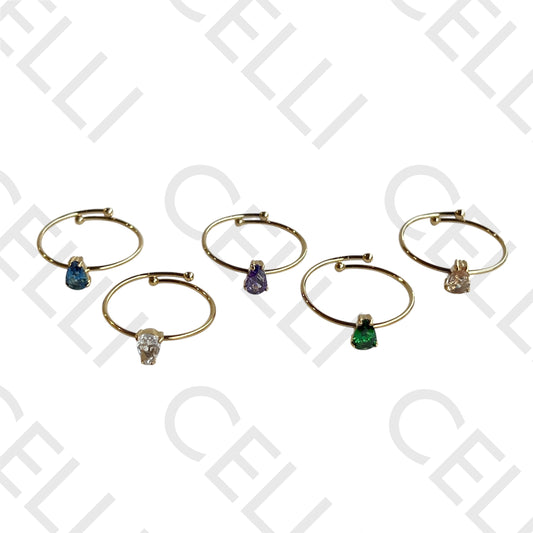 钢制戒指 - 闪亮的水滴