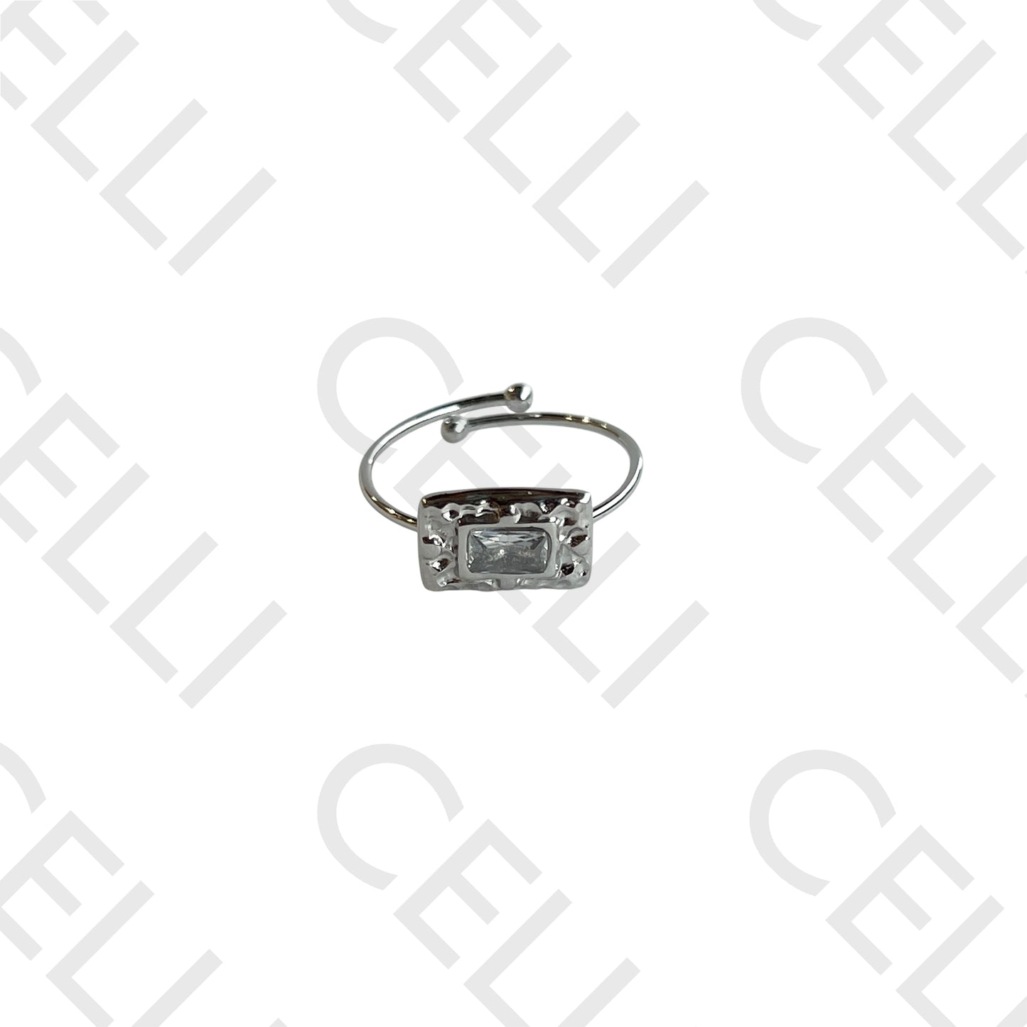 Steel Ring - Rectangular with Brilliant Finish