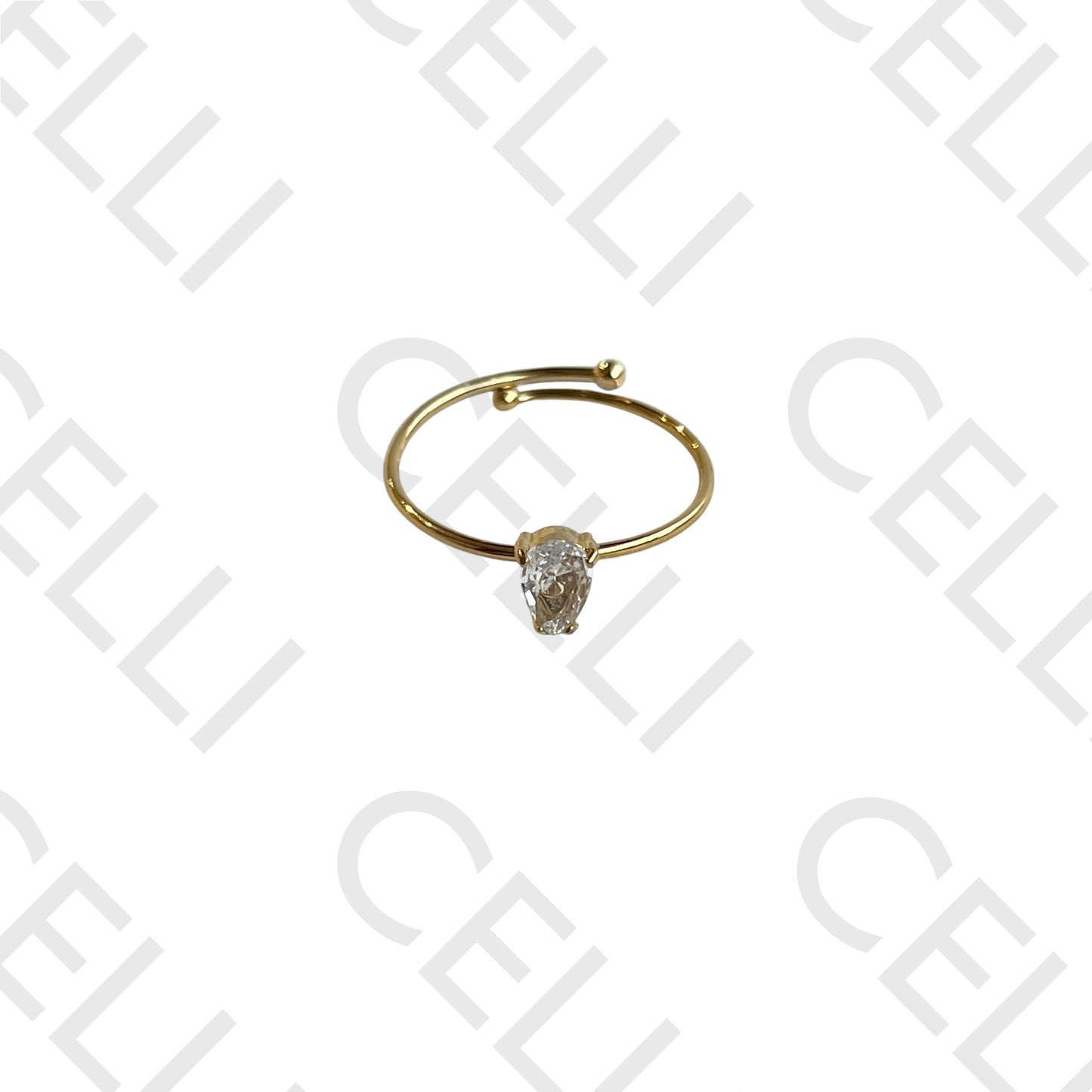 Steel Ring - Brilliant Drop