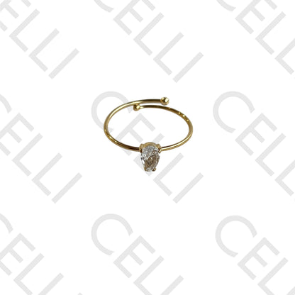 Steel Ring - Brilliant Drop