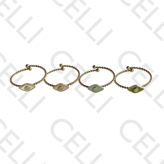 钢制戒指 - 珐琅眼睛