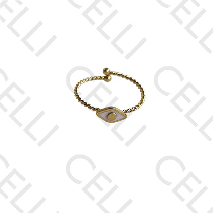 钢制戒指 - 珐琅眼睛